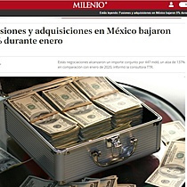 Fusiones y adquisiciones en Mxico bajaron 5% durante enero